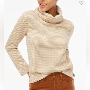 J. Crew Factory Funnelneck pullover, M, Vintage Sandstone, Dusty Ivory
